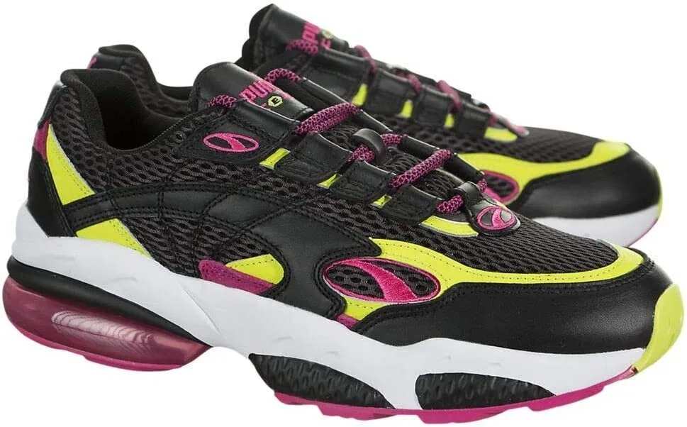 Puma Cell Venom 370417-01 Men Black/Pink/Lime Punch Athletic Running Shoes C1385