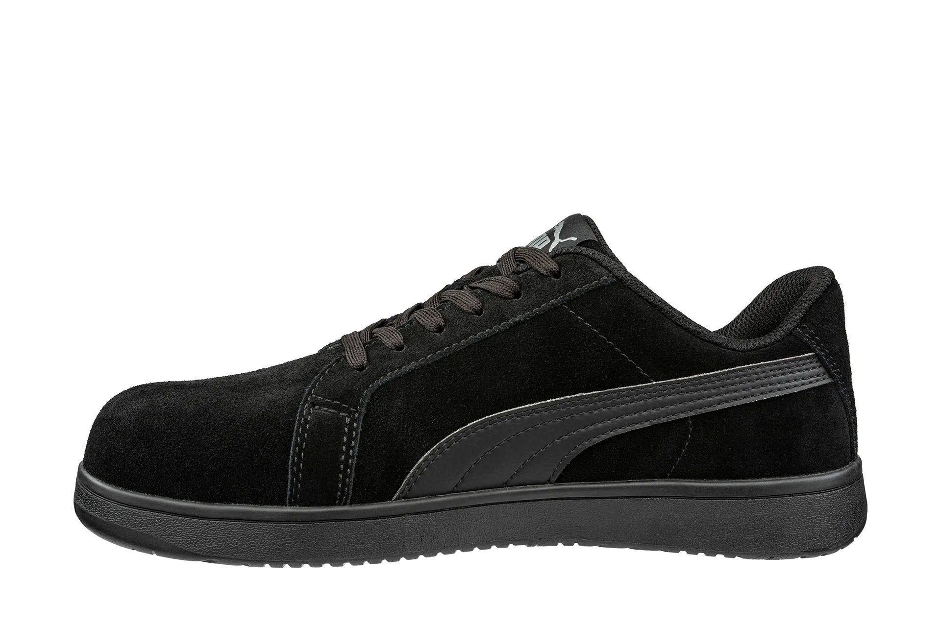 Puma Men's 640305 Iconic Black/Black Suede Low Composite Safety Toe Metal Free Work Shoes