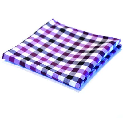 Purple & Black Gingham Pocket Square