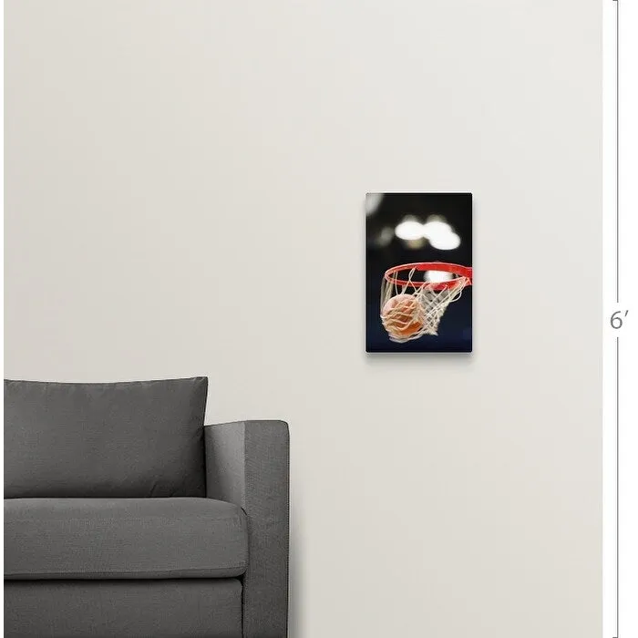 "Basketball in basket." Canvas Wall Art