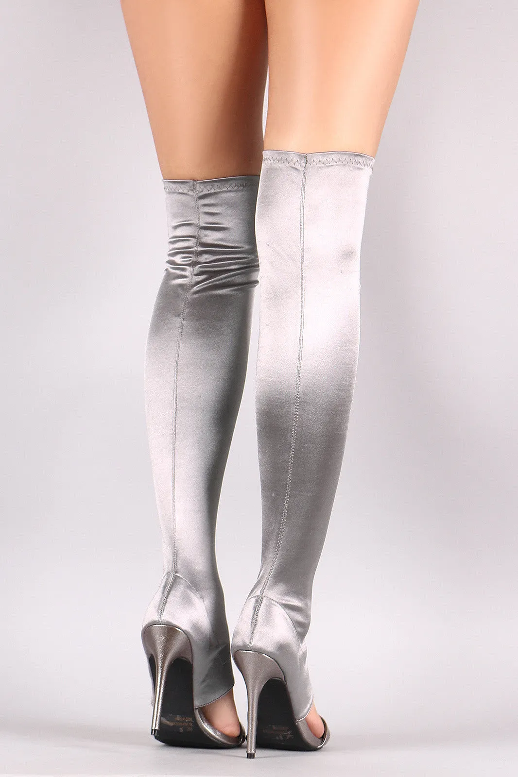 Qupid Elastane Stiletto Heeled Over-The-Knee Boots