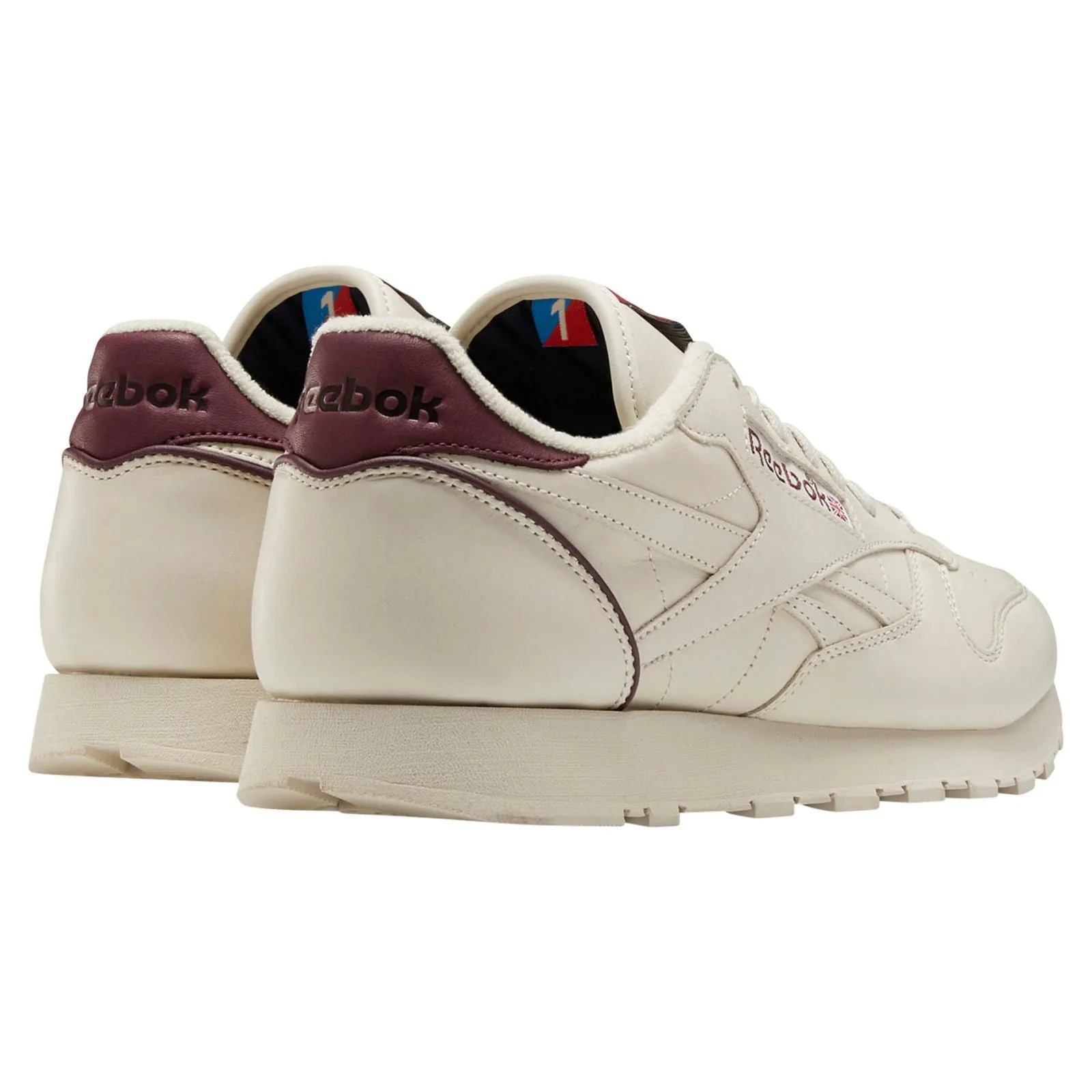 Reebok Unisex Classic Leather Shoes - Alabaster/Maroon