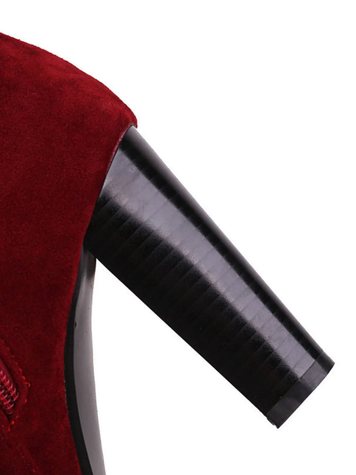 Retro Fleece Solid Color High Heel Boots