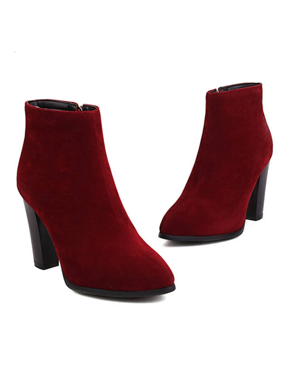 Retro Fleece Solid Color High Heel Boots