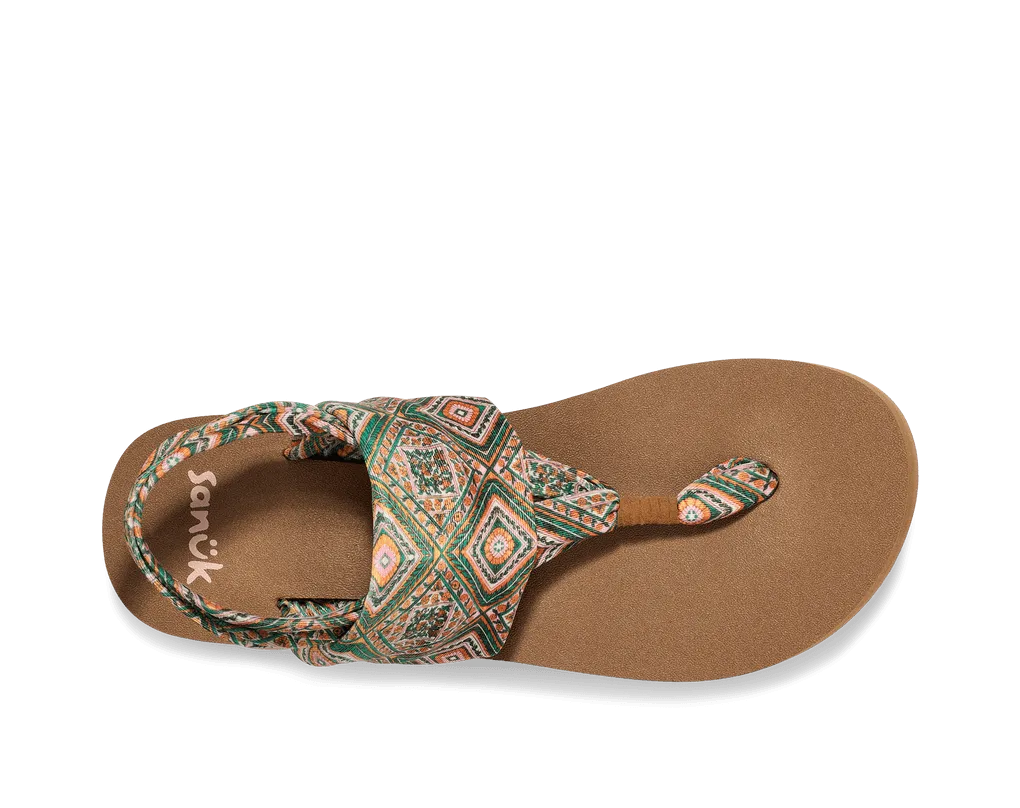 Sanuk Women’s Sling Tile Sandal Green/Gold