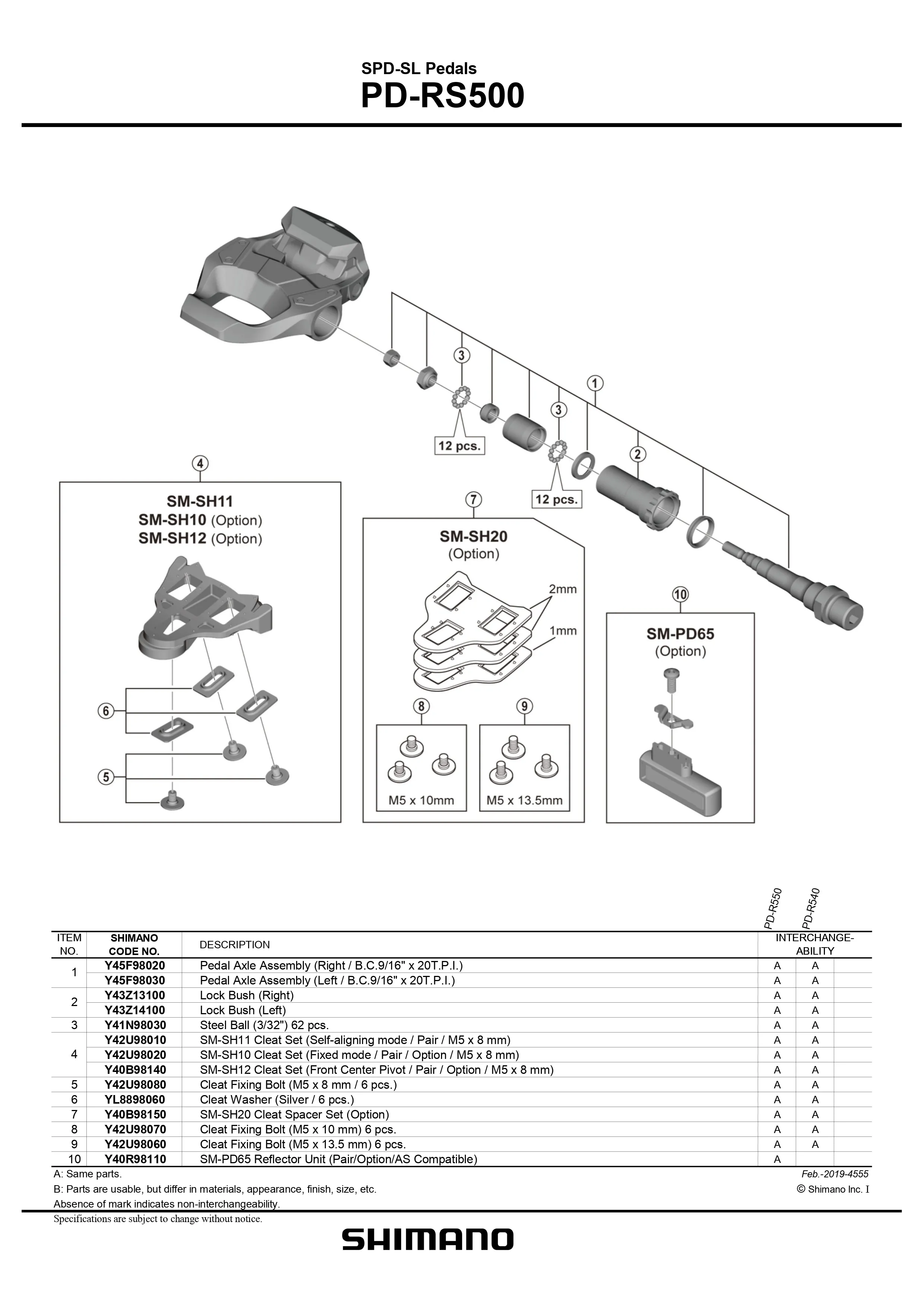 SHIMANO PD-RS500 SPD-SL Road Black Pedals