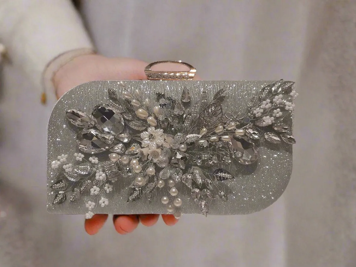 Silver Fancy Clutch