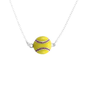 Softball Connector Pendant Necklace