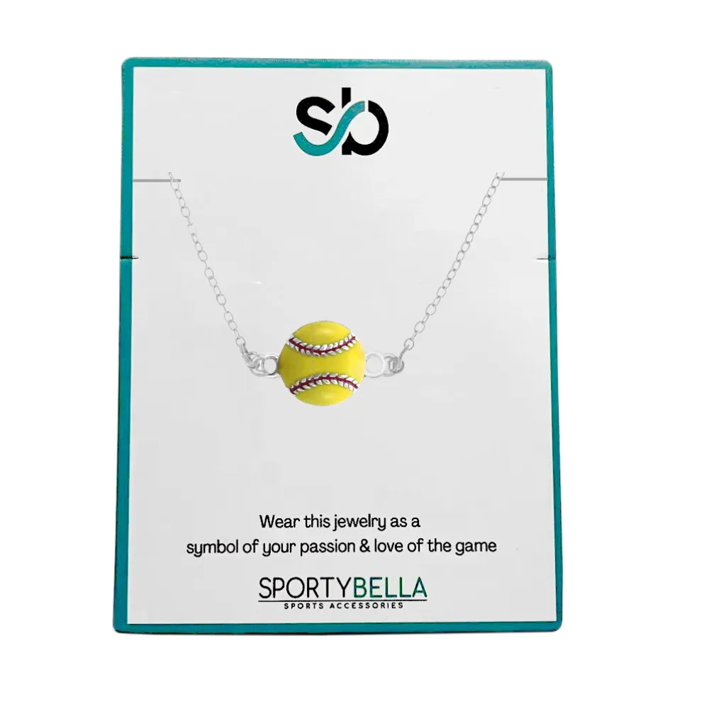 Softball Connector Pendant Necklace