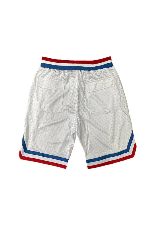 STRIPED BAND SOLID BASKETBALL SHORTS