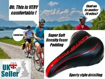 Super Soft foam Cushioned bicycle saddle wide padded seat universal fit bike