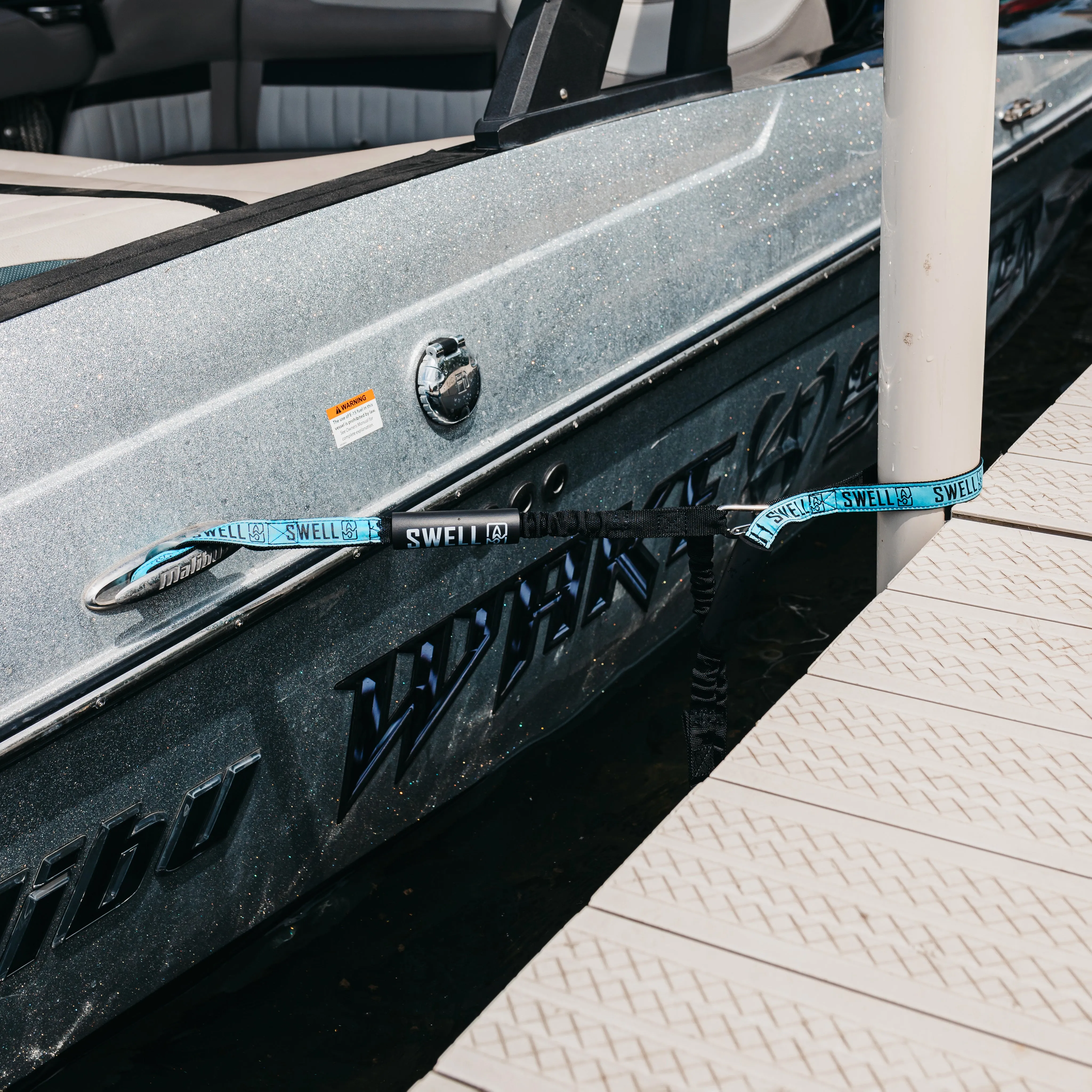 SWELL Wakesurf - Bungee Dock Line 6 ft. - Shock Absorbing, Adjustable Length, Quick Tie Design