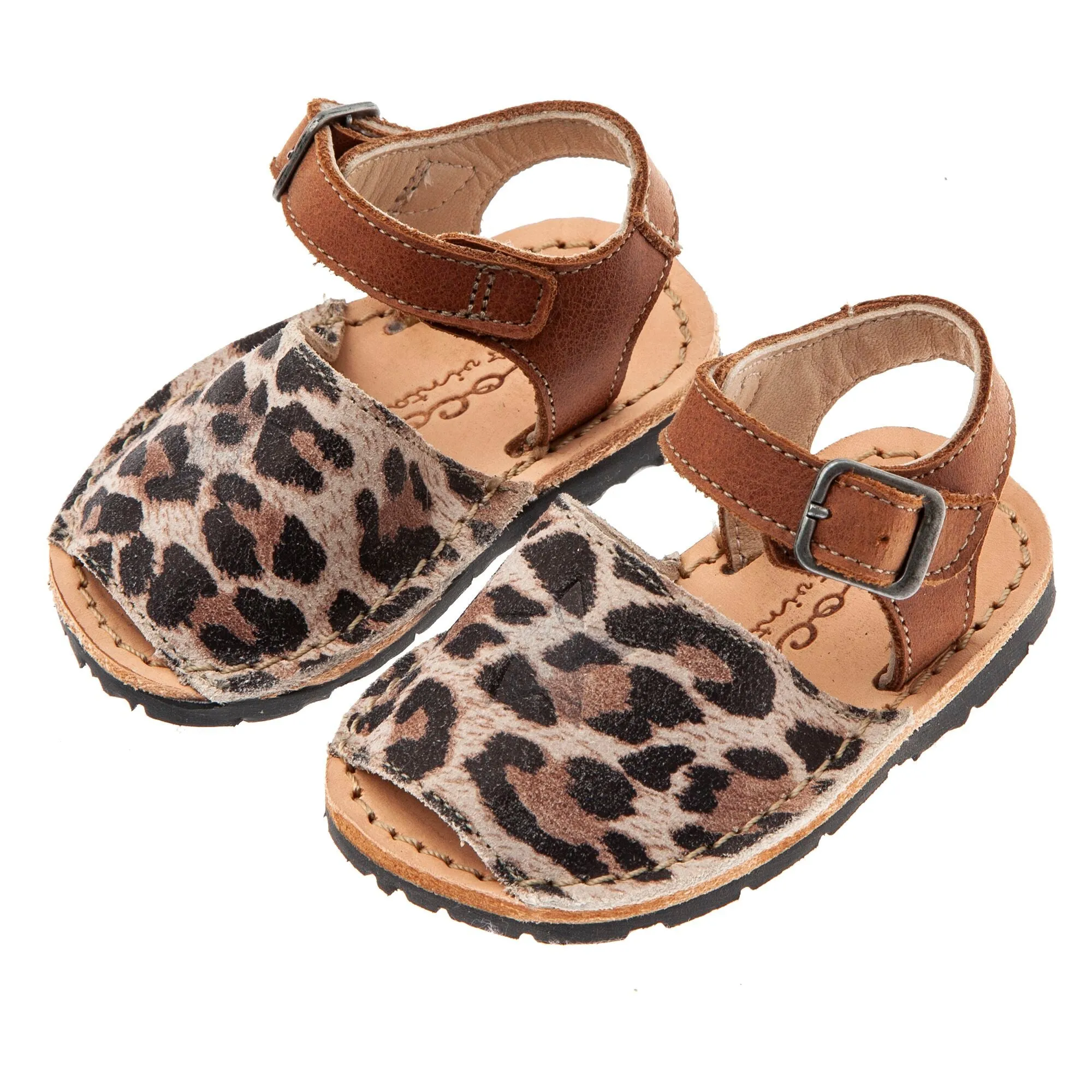 Tocoto Vintage Animal Print Sandal with Buckle Closure