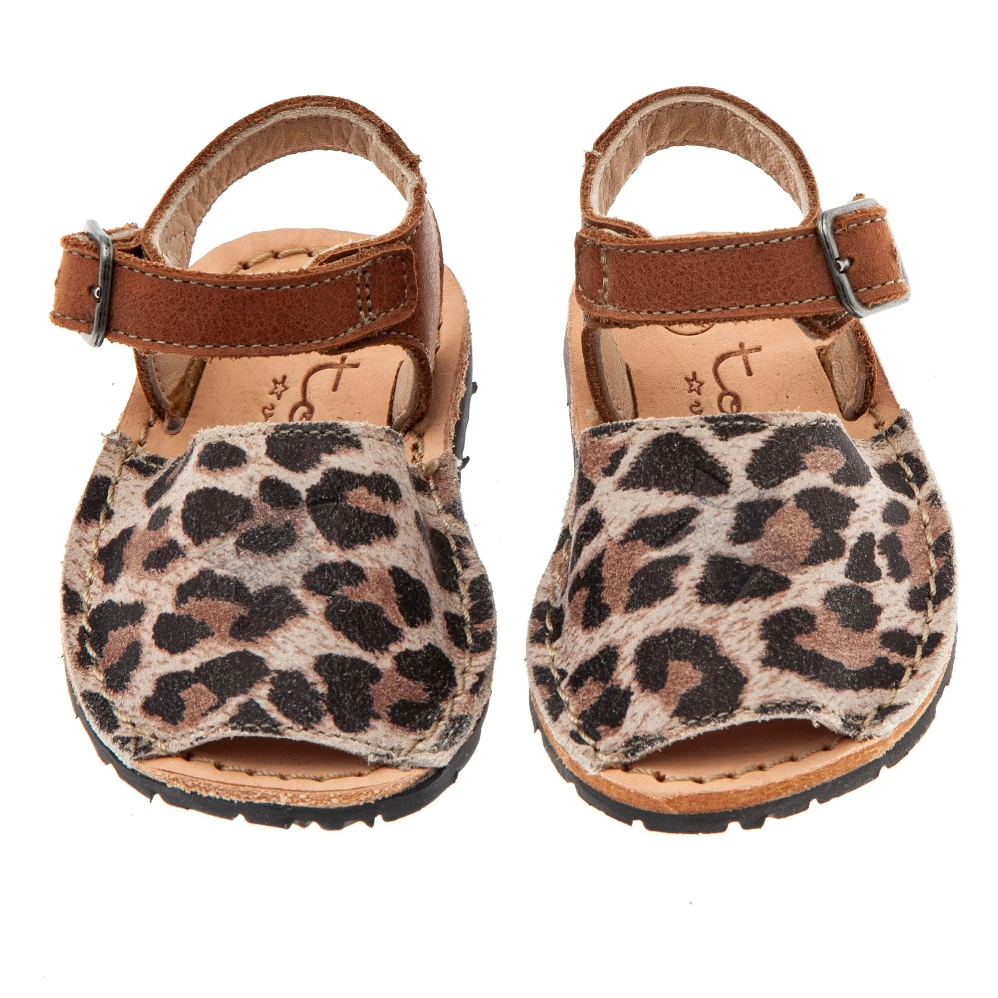 Tocoto Vintage Animal Print Sandal with Buckle Closure