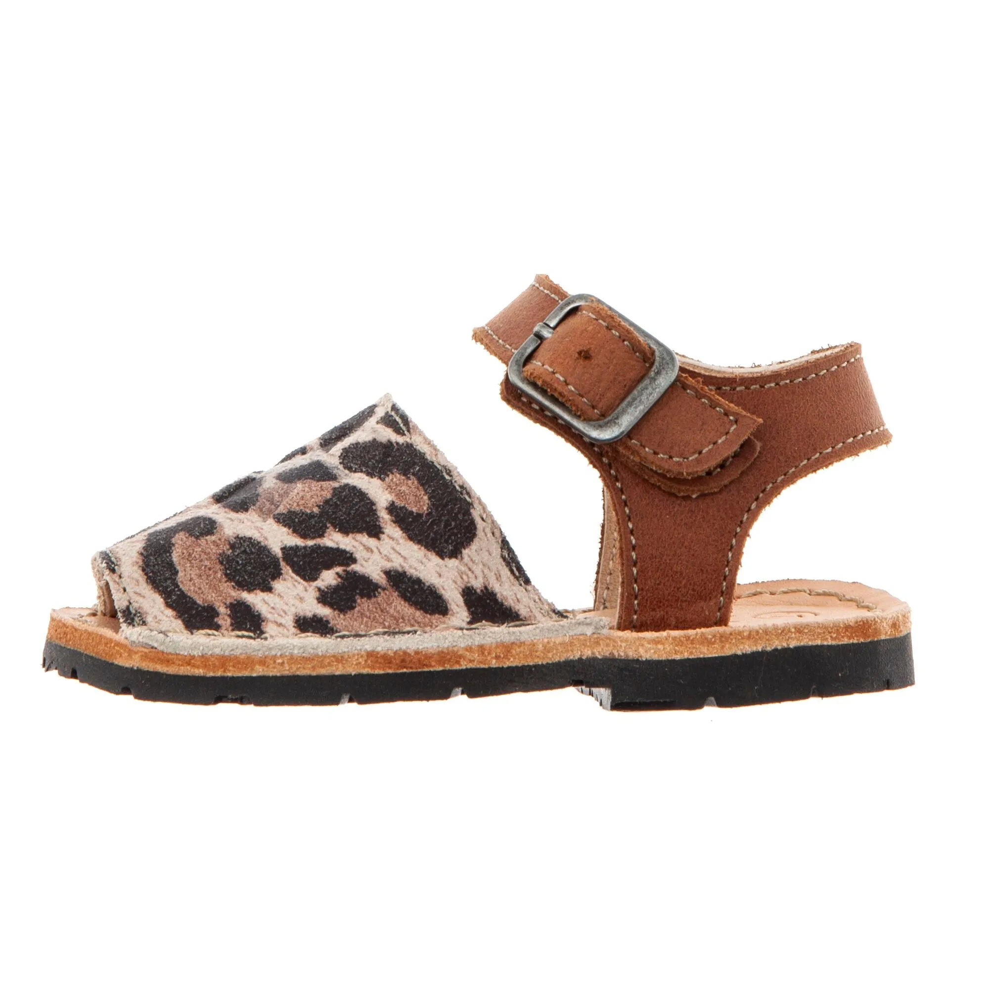 Tocoto Vintage Animal Print Sandal with Buckle Closure