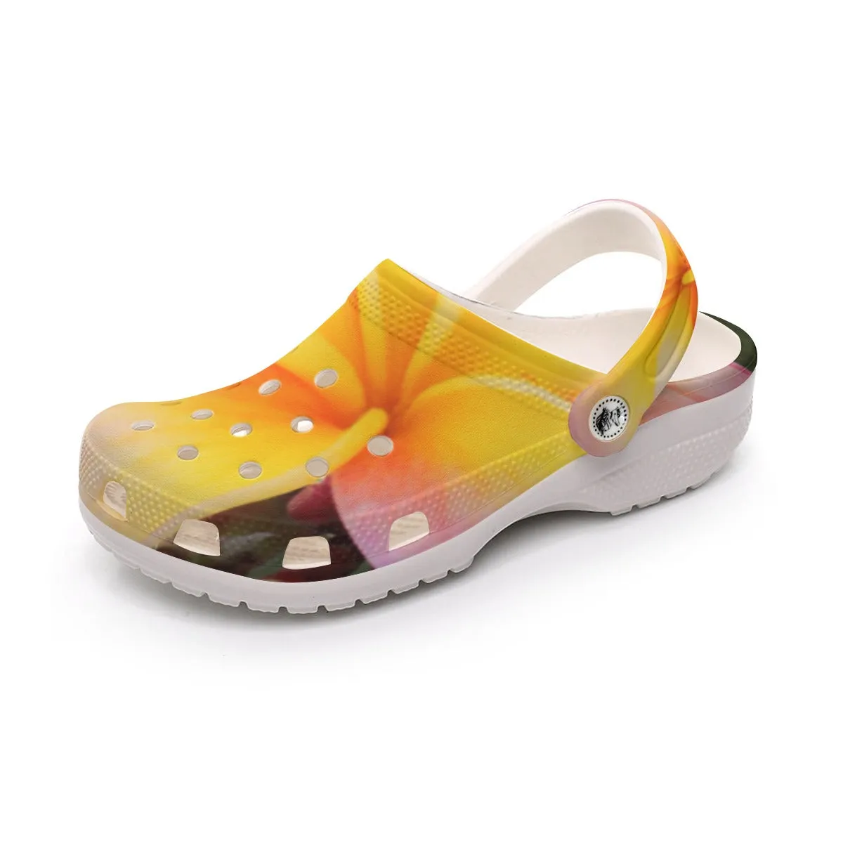 Tri Colour Frangipani 02 Rubber Shoes up to size 12