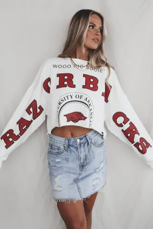 University Of Arkansas Razorbacks Long Sleeve Game Day Crop Top