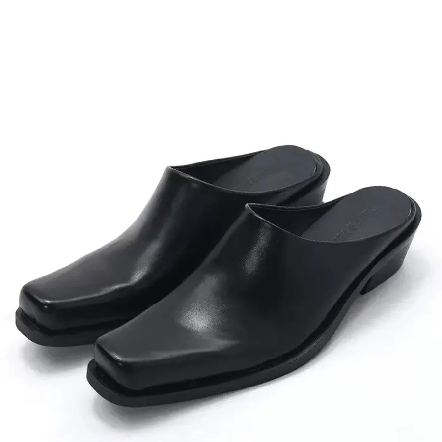 Uniwim Gift Square Toe Minimalist Black Mules