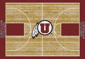 Utah Utes Milliken Basketball Home Court Novelty Area Rug