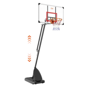 Vevor Basketball Hoop 7.6' to 10' Adjustable Height 50" Backboard with Stand Wheels and Fillable Base New