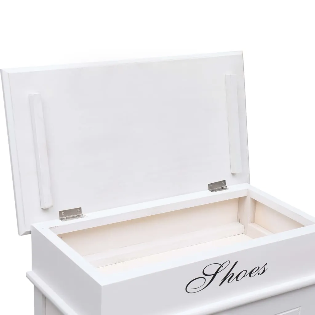 vidaXL Shoe Cabinet White 50x28x98 cm Paulownia Wood