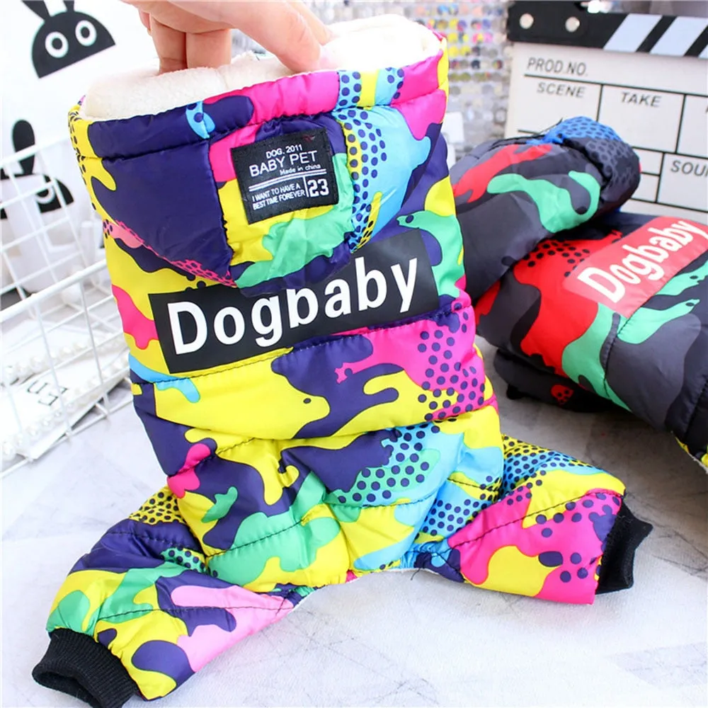 Winter Pet Puppy Dog Clothes Fashion Camo Printed Small Dog Coat