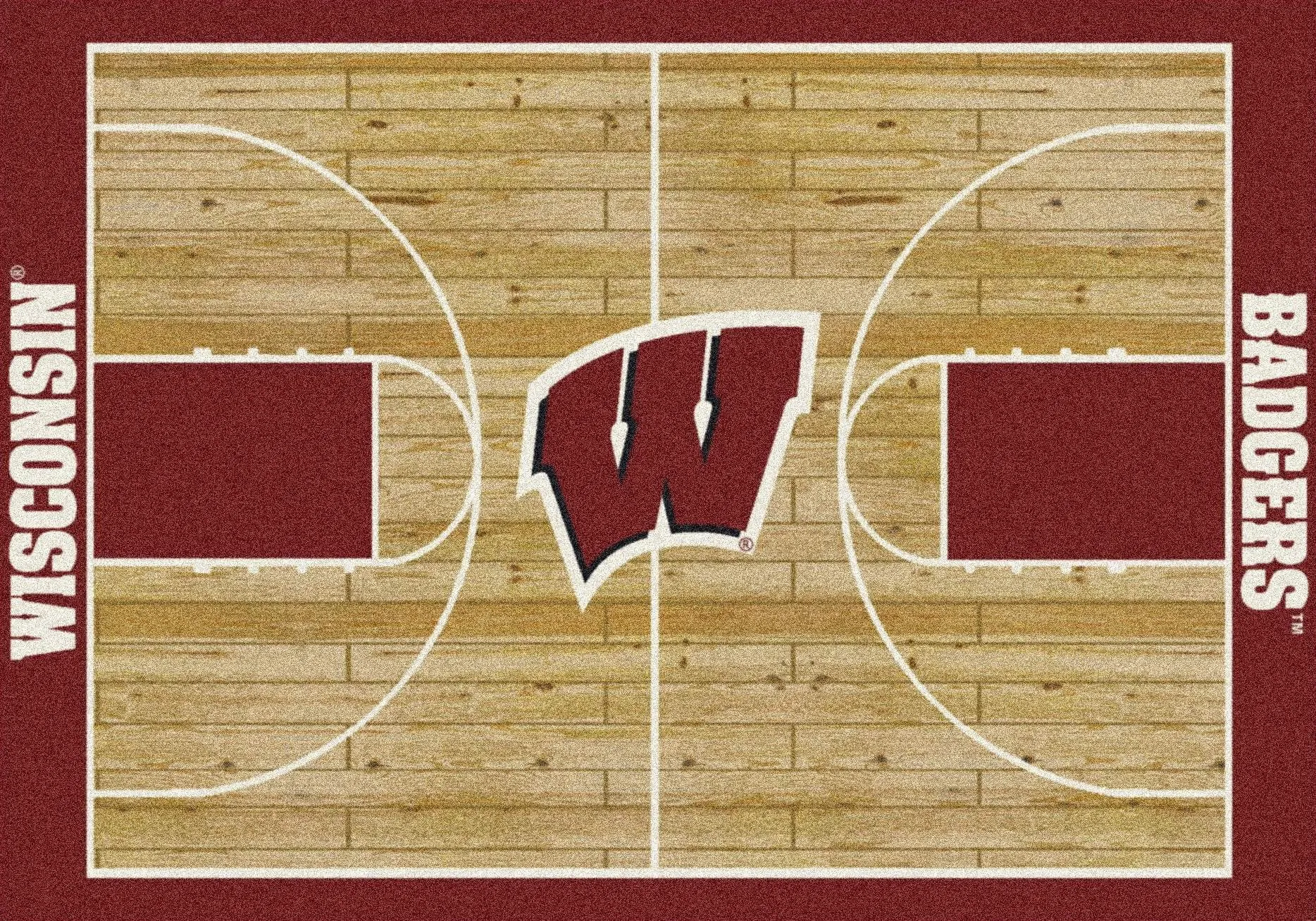 Wisconsin Badgers Milliken Basketball Home Court Novelty Area Rug