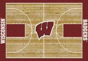 Wisconsin Badgers Milliken Basketball Home Court Novelty Area Rug