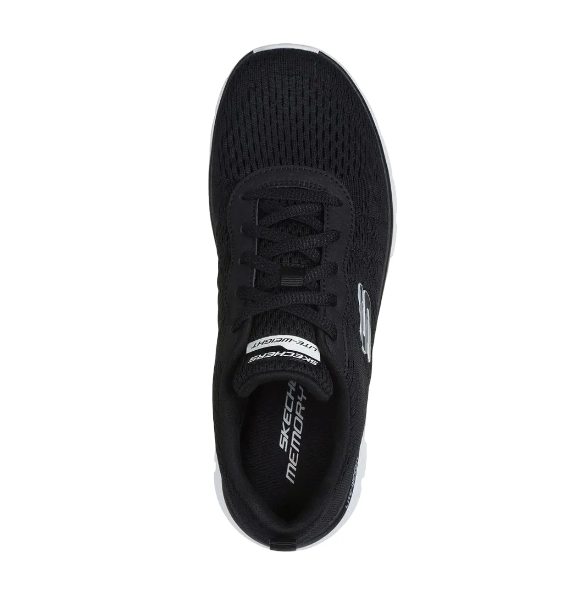 Womens Skechers Track - New Staple Black/White Sneaker Shoes