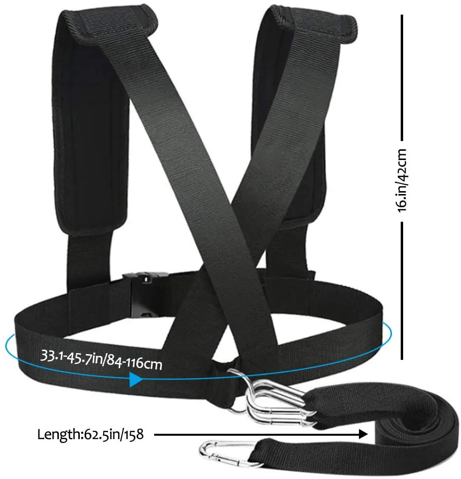 YNXing Sled Harness Workout Resistance and Assistance Trainer Physical Training Resistance Rope Kit Improving Speed, Stamina and Strength