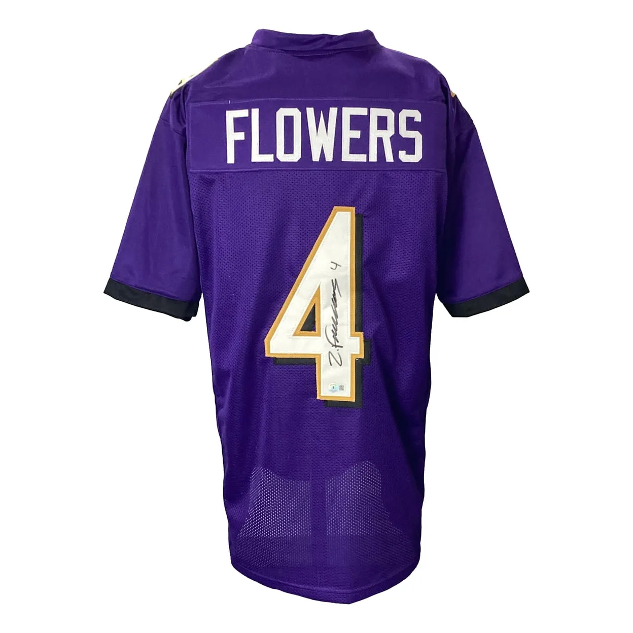 Zay Flowers Baltimore Signed Purple Football Jersey BAS